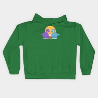 Long Neck Dino Cartoon Drinking Boba Kids Hoodie